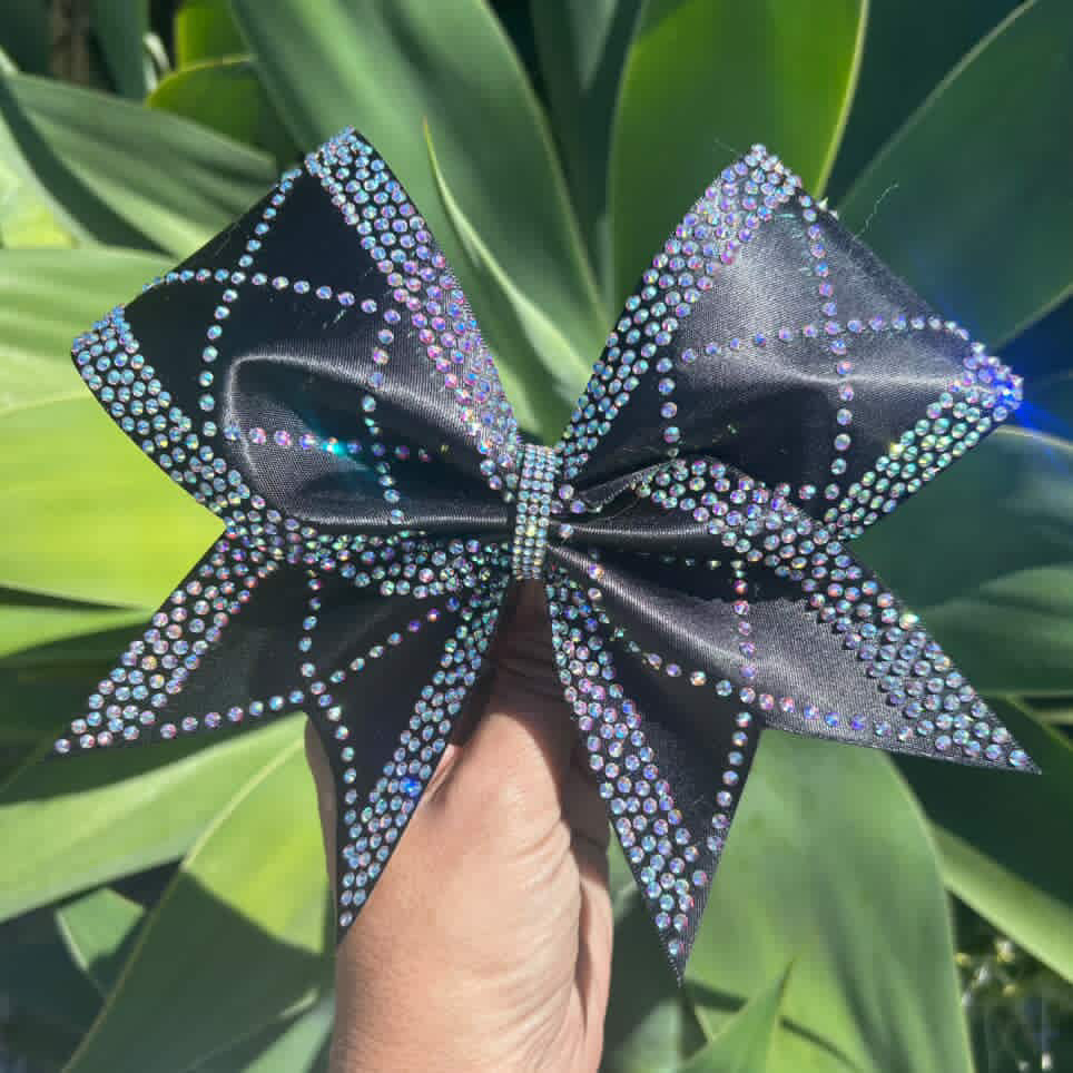 Black Rhinestone Bow